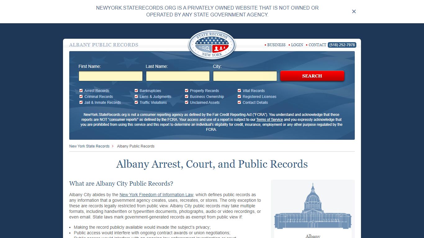 Albany Arrest and Public Records | New York.StateRecords.org